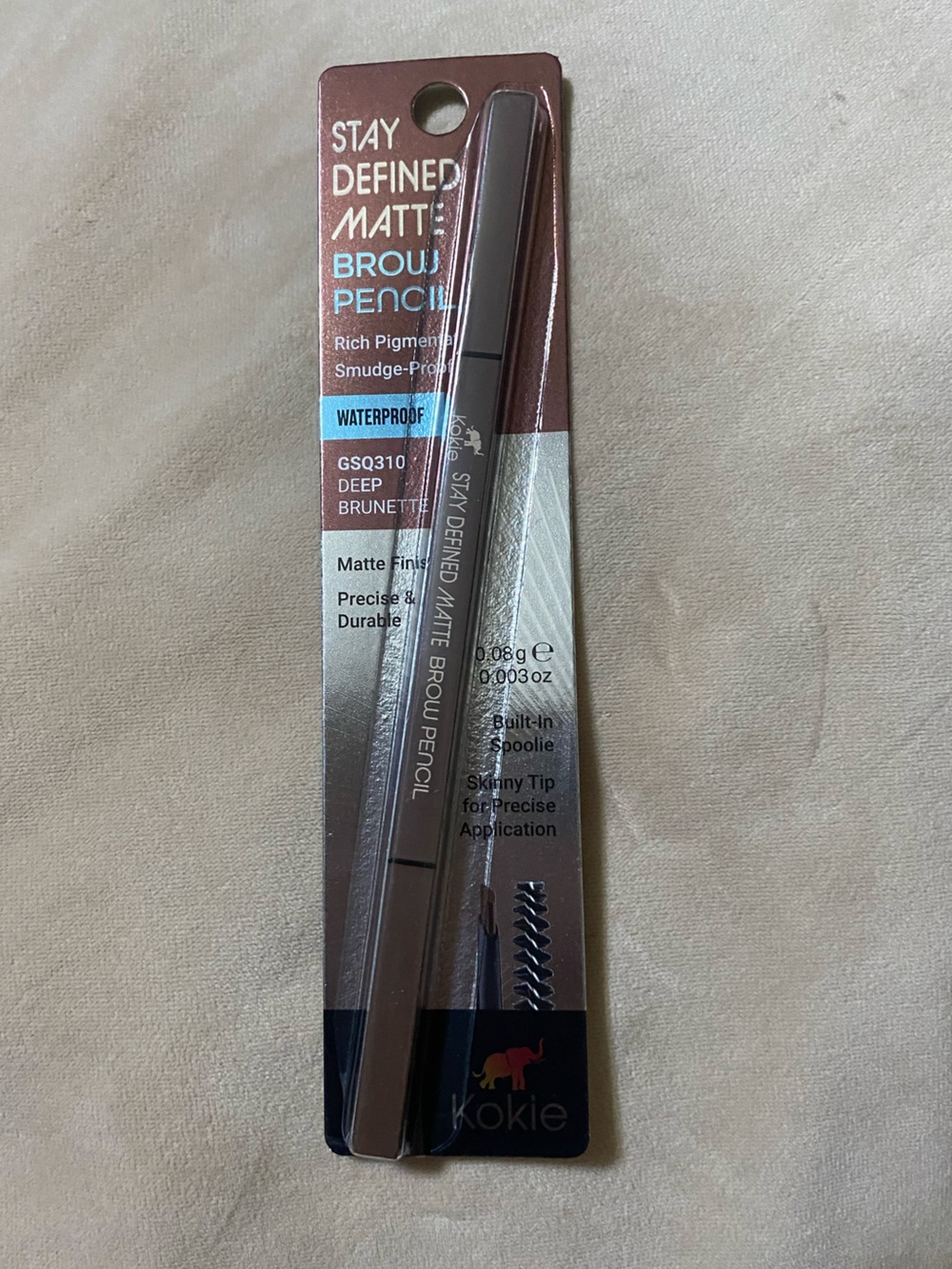 Waterproof Matte brow pencil in deep brunette